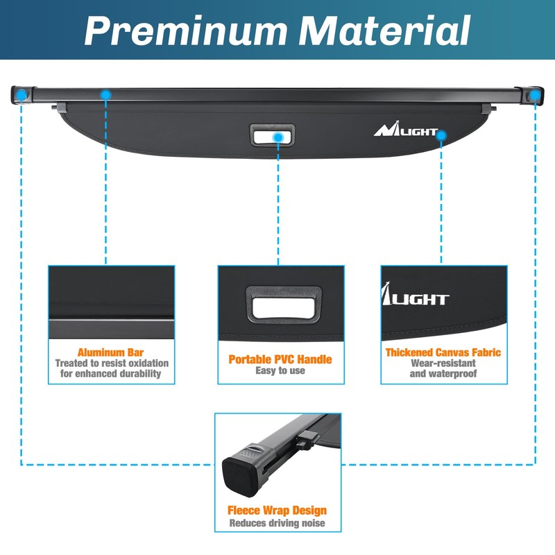 Nilight Trunk Cargo Cover for Hyundai Santa Fe 2024 2025,