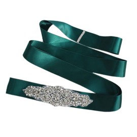 Wambere Women's Bridal Belt Dress Belt, Crystal Rhinestone Bridal Sash Rhinestones Wedding Waist Band, Diamonds Bridal Belt, Wedding Belt Waist Belt for Party, Prom, Wedding Dress, Green