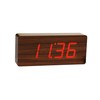 Gingko Design Alarm Clock, Wood, Brown, One Size