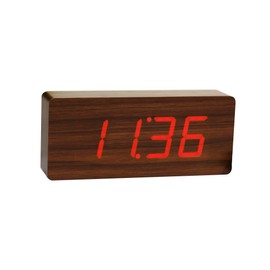 Gingko Design Alarm Clock, Wood, Brown, One Size