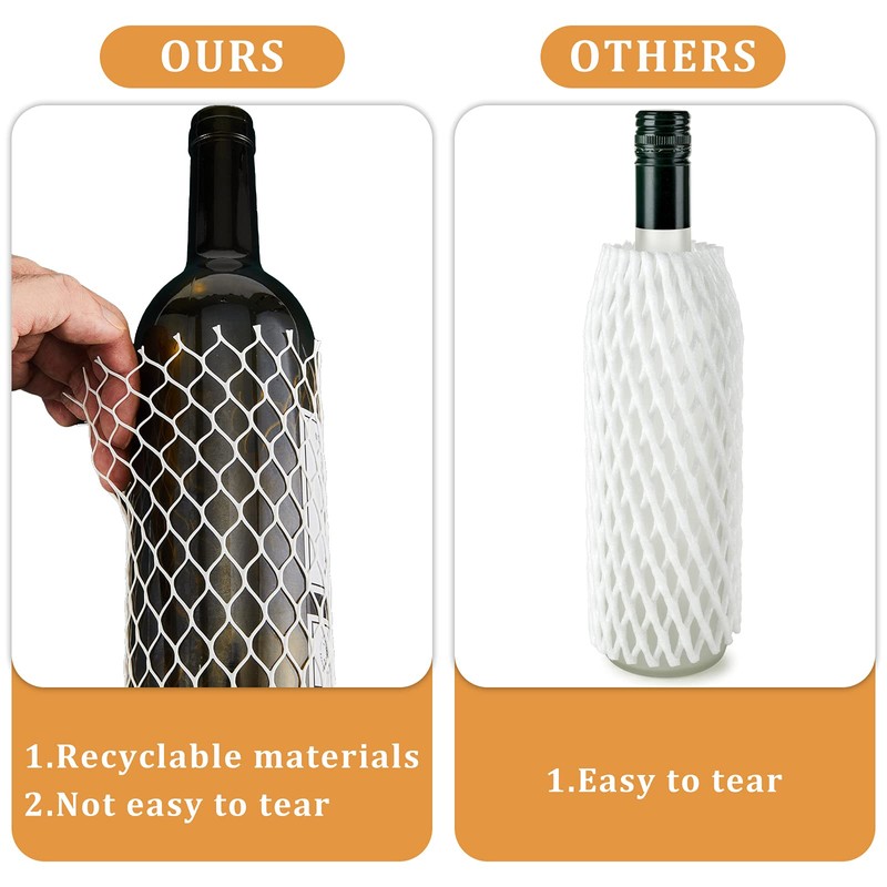 50 Pieces Wine Mesh Protective Sleeves 7.8 Inch Long Mesh