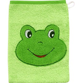 Wörner Frog Children's Wash Mitt 15 x 20 cm Terry Green