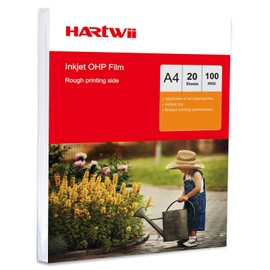 A4 OHP Film For Inkjet - 20 Sheets Acetate Clear White Strip Inkjet Printing