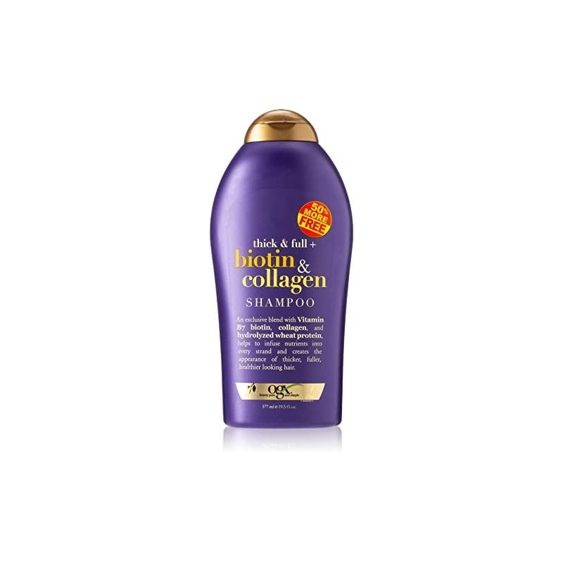 Organix Biotin and Collagen Shampoo Bonus, 19.5 Ounce