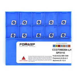 FomaSP Insertos de carburo para aluminio CCGT21.51 / CCGT060204-LH para herramientas de corte torneado, acabado de corte, 10 unidades