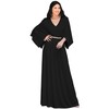 KOH KOH Plus Size Womens Long V-Neck Half Batwing Dolman