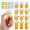 Zoeynex 12-Pack 10DR Amber Pill Bottles, Reversible Child-Resistant Caps