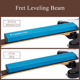 Frautron Guitar Luthier Tool Kit Includes 16" Fret Leveling Beam, Guitar Neck Notched Straight Edge Setup Tool, Fret Rocker, String Action Ruler Gauge, 9 Understring Radius Gauge, Feeler Gauge