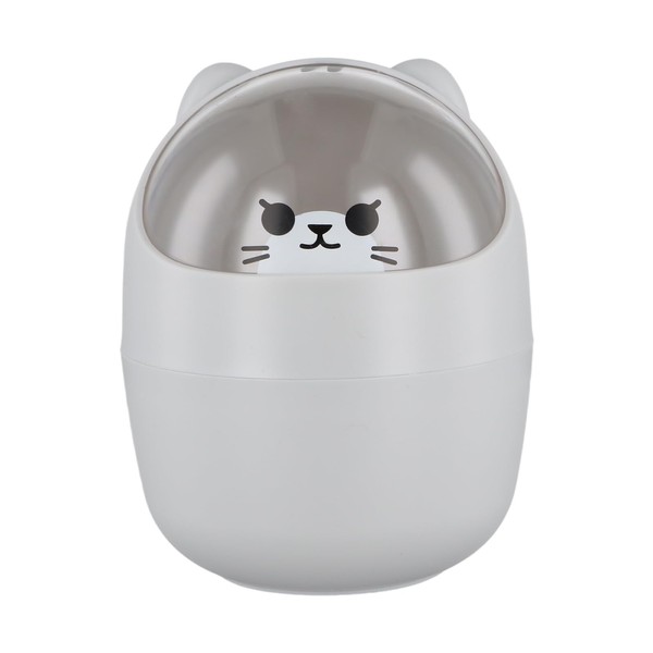 Desktop Trash Can with Lid, Cute Mini Desk Bin, Plastic