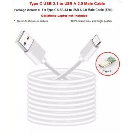 Unbranded High Efficiency Grade A+ Type C USB 3.1 to USB A 2.0 Male Cable 15ft for Phone
