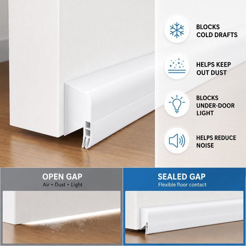 Under Door Draft Stopper Adhesive Door Seal Strip, 1M