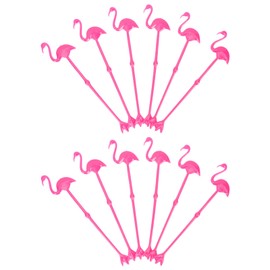 CRILSTYLEO 12pcs Flamingo Cocktail Stirring Sticks Plastic Beverage Mixing Rods for Drinks Iced Tea Safe and Odorless Stirring Tool for Parties and Bars