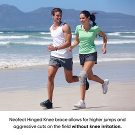 Neofect Rodillera articulada – Rodilleras para aliviar el dolor de menisco, apoyo de compresión lateral estabilizadores de neopreno rótula artritis, ACL, PCL, ligamento para hombres y mujeres (grande)