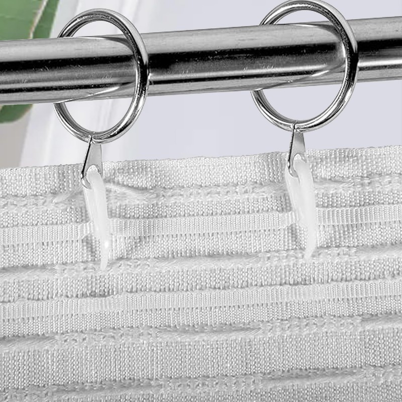 Curtain Hooks – 100-Pack Plastic Curtain Hooks, 2.8cm x 1.2cm,