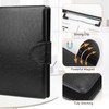 Toplive Leather 4 Ring Binder Padfolio Portfolio Folder Business Interview