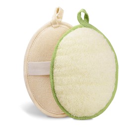 HaoYunMS Natural Loofah Exfoliating Body Scrubber(2 Pack),Large 7.5"x5.3"Body Scrubbers for Use in Shower,Body Wash Scrubber for Women and Men (7.5"x5.3")