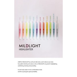 LINEPLUS Mildlight & Neolight 20-Color Highlighter Set – Pastel & Neon Highlighters for Studying, Office, and Journaling