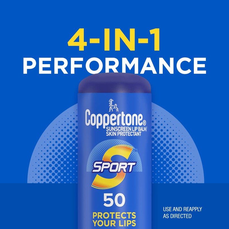 Coppertone Sport Sunscreen Lip Balm, SPF 50 Sunscreen for Lips,