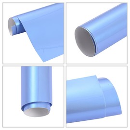 ATMOMO Charming Pearl Blue and Gray Glossy Chameleon Vinyl Wrap Color Change DIY Vehicle Vinyl Film, 59.84'' x 118.11''
