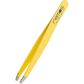 Remos Stainless Steel Eyebrow Tweezers with Straight Tip 9.5 cm Yellow