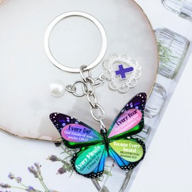 OEHEDOU Religious Gifts For Women Christian Gifts For Women Inspirational Gifts For Women Butterfly Decorations Baptism Gifts For Women Butterfly Keychain Gifts For Women Spiritual Gifts For Women