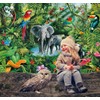 PGSWEER Jungle Safari Wild Animals Backdrop 8x6FT Tropical Rainforest Animals