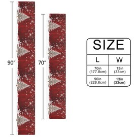 Wamika Merry Christmas Tree Red Snowflake Table Runner 13x90 IN Winter Holiday Xmas Snow Snowman Long Rectangle Table Runner Dining Cloth Placemat New Year Home Kitchen Rustic Decorations