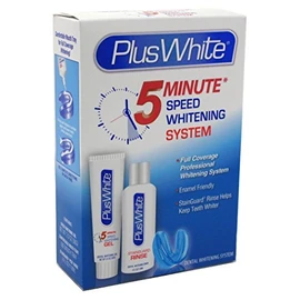 Plus White 5 Minute Speed Whitening System – Fast & Effective Teeth Whitening Gel & Professional Dental Tray & Dental Whitening Rinse - 2 Pack