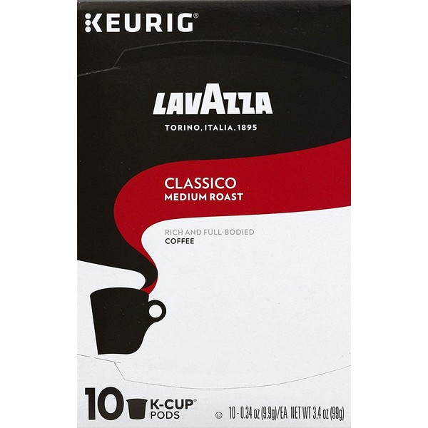 LAVAZZA CLASSICO K CUP COFFEE CAFFEINE CUP IN BOX 3.4 OZ - 0041953000331
