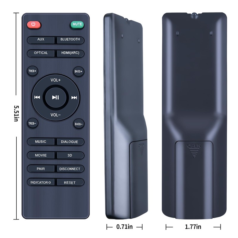 New Replacement Remote Control for Pheanoo Sound Bar Speaker Home