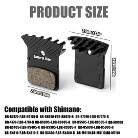 Shimano Brake Pads, Ceramic Disc Brake Pads Compatible with Shimano 105, XT, Road Hydraulic Brakes, High Performance for Mountain and Road Biking