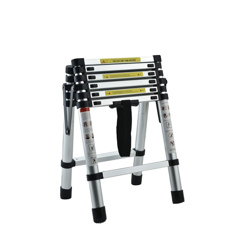 Qimu 5+6 Steps (5.6Ft + 6.6Ft) Aluminium Telescopic A-Frame Ladder