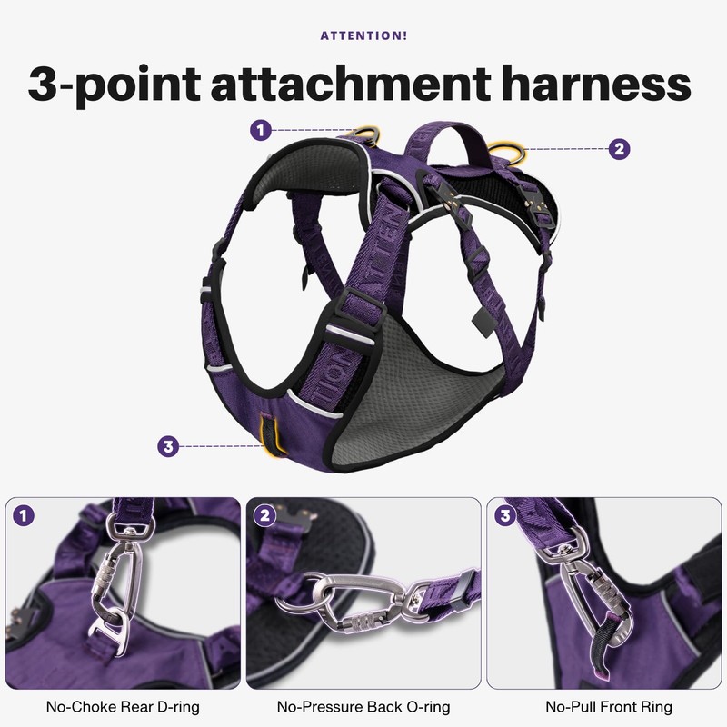 ANAFNI No Pull Dog Harness for Large Dogs, Heavy Duty