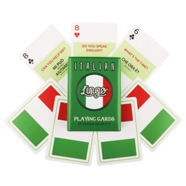 Italian Lingo Playing Cards in Wayfarer Tin Box | Travel Flashcards | Learn Italian Vocabulary in A Fun & Easy Way | 52 Essential Translations
