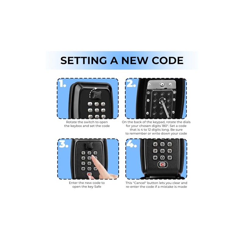 Double Dragon 12-digit Combination Key Safe | Police-approved Wall-mount Lock