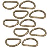 sourcing map Pack of 10 D Rings Welded Bronze Tone