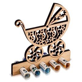 DARO Design - Pram, Birth - Money Gift Wood