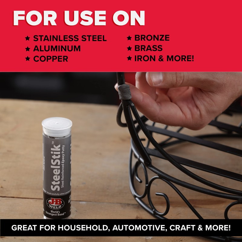 J-B Weld 8267 SteelStik Steel Reinforced Epoxy Putty Stick -