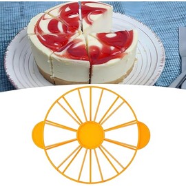 Marcador de Porciones de Pastel, Cortador de Pasteles Redondo 10/12 Piezas, Marcador de Porciones Iguales, Diámetro 27 Cm, Rebanador con para Hornear Mousse Pastelería Queso