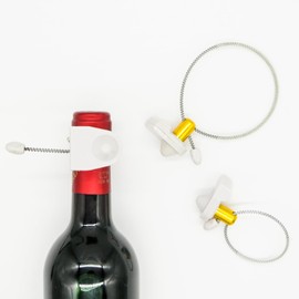 50 Pcs Wine Security Tags, EAS 58Khz Retail Anti-Theft System Retractable Strap for Wine Bottle Anti-Theft Lock Security Wine Bottle Tags Retail Anti-Theft Equipment Accessories (White)