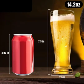 PARACITY Beer Glasses 14 oz, Pint Glasses Set of 4, Pilsner Wheat Beer Glasses, Glasses Drinking Set, Glassware Gift for Men