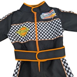 PRETEND TO BEE Racing Driver Dress Up Costume for Kids, Black Racing Cap and Suit, 2-3 Years