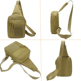 SXJWISHES Tactical Sling Bag for Men EDC Crossbody pack Tactical Shoulder Backpack Waist Bags for Women (Black)