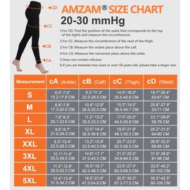 AMZAM® Medical Compression Pantyhose for Women & Men, 20-30 mmHg Graduated Compression Leggings, Opaque Footless Waist High Compression Stockings for Edema, Varicose Veins, Post Surgery, Brown XXL