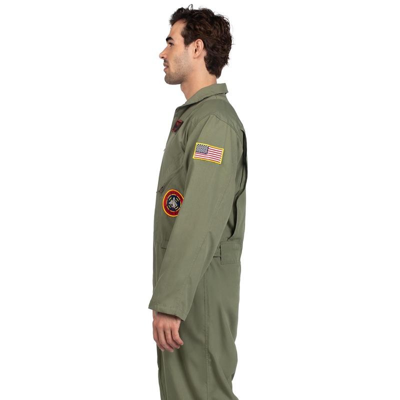 Leg Avenue Men's Top Gun Costume Flight Suit - Color: