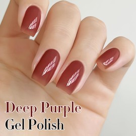 Double Rhythm 0.50 OZ Translucent Gel Polish Same Color Same Bottle Sheer Neutral Natural Milky 15 ML Jelly UV Nail Polish Art DIY at Home (Deep Purple-A1528)