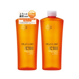 New VC 100 Essence Lotion EX V Refill, Set of 2 (285 ml) (Vitamin C Lotion), Large Capacity, Highly Moisturizing, UV Rays, Drying, Niacinamide, Popular Ranking Dr. CiLabo