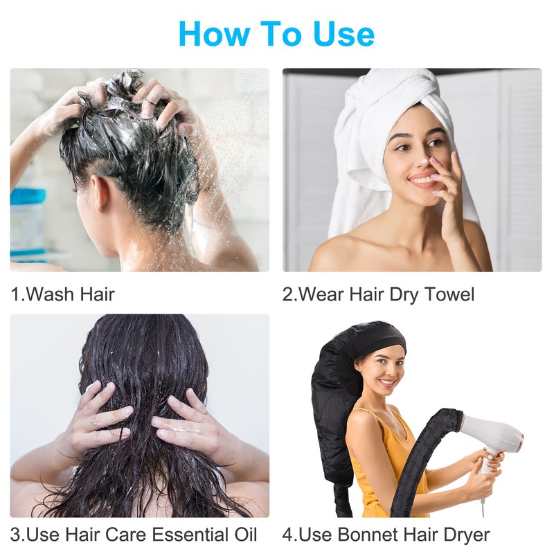 Shower Cap Women's Elastic Shower Cap Waterproof Shower Caps Reusable