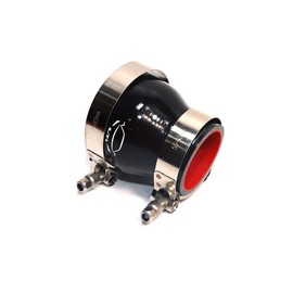 TMKOOL 4-Ply Reinforced High Temperature 2.25" to 2.75" ID Straight Reducer Hose Silicone Coupler With 304 Stainless Steel T Bolt Clamp Combo (2.25''-2.75'' Black)