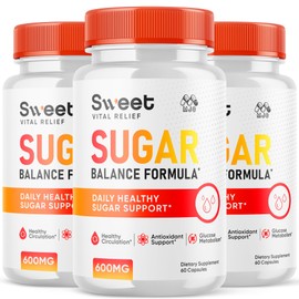 (3 Pack) Sweet Vital Relief Capsules - Sweet Vital Relief Balance Formula Pills - All Natural SweetVital Relief Daily Healthy Sugar Support Supplement Advanced Wellness and Health (180 Capsules)